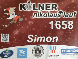 Kölner Nikolauslauf Startnummer